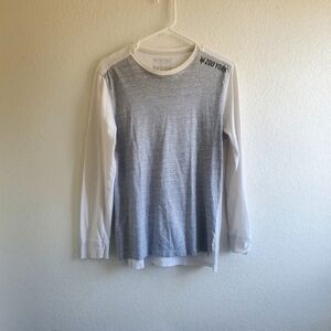 Zoo York T-Shirt Gray/ White Color Block Long Sleeve Streetwear